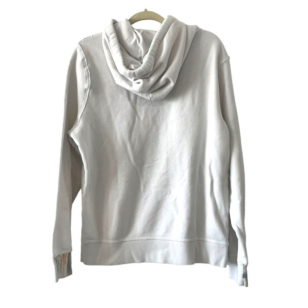 Hollister Hoodie Sweatshirt Size Large Women’s White Distressed - Picture 3 of 8